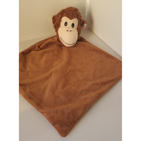 Brown Monkey Animal Baby Cubbie Security blanket Lovey Plush Zoo Jungle Knots - Picture 3 of 8